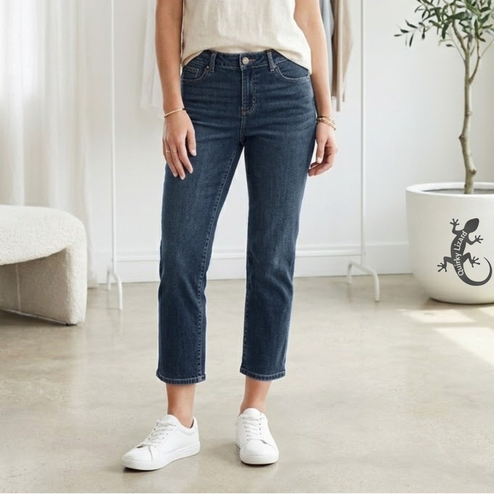 Sonoma Capri Jeans 2 Blue Indigo Denim Stretch Casual Mid Rise Cropped Pants